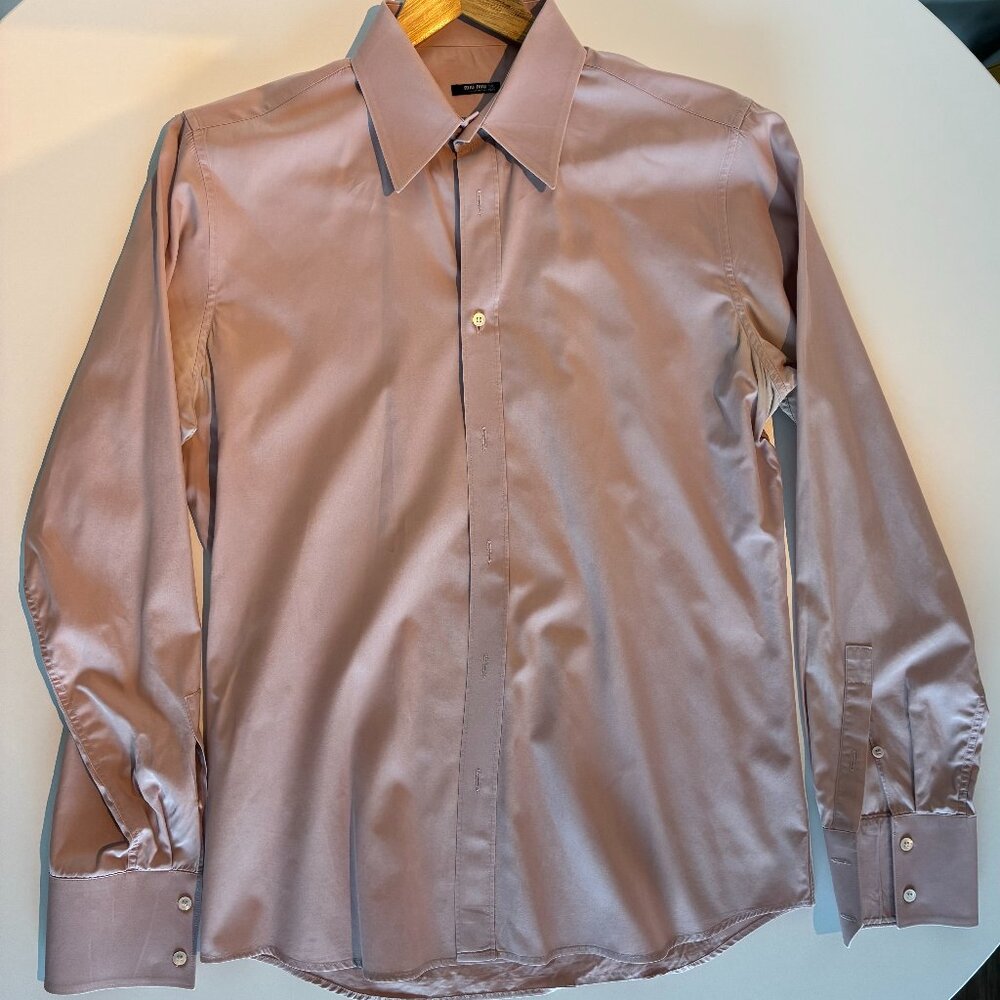 MIU MIU vintage men's dress shirt light pink size 15.5